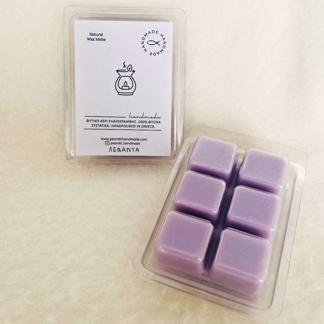 Χειροποίητη μικρή μπάρα wax melts με άρωμα λεβάντας.